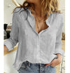 Women's Cotton-Linen Oversized Long Sleeve Lapel Blouse - Vintage Y2K Harajuku Tunic