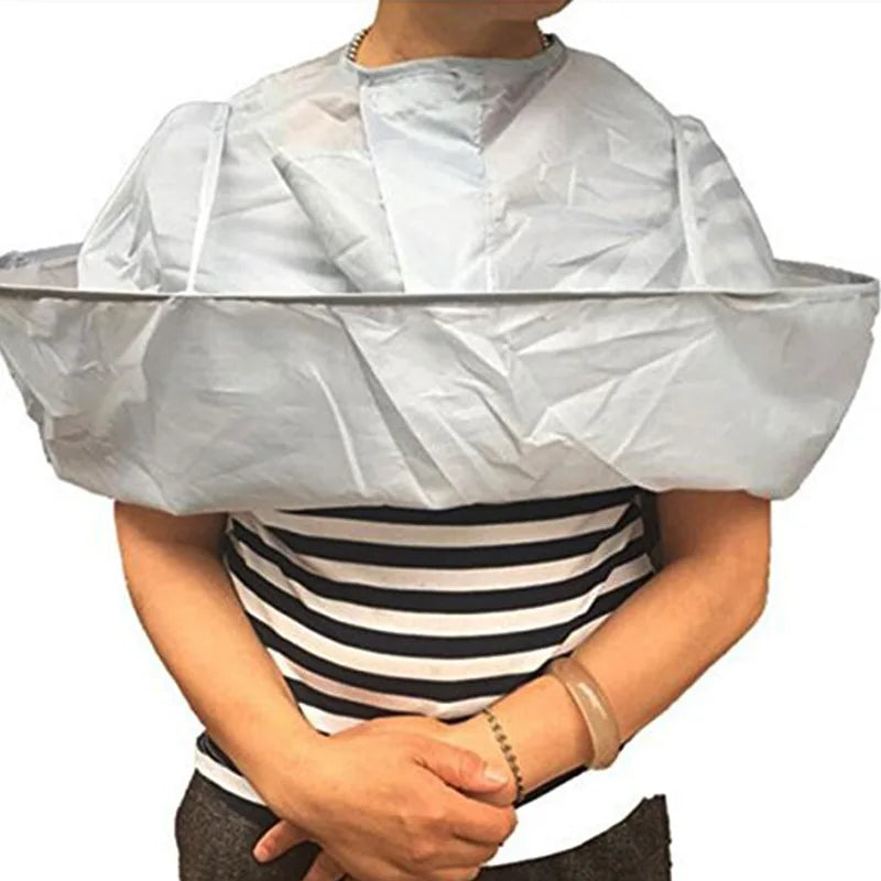 Foldable Hairdressing Cape with Adjustable Velcro Neck – Portable Hair Cutting Apron for Barbers & Salons, Grey