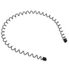 6-Pack Unisex Black Wavy Metal Headbands - Fashion Sports Hair Hoops for Men & Women