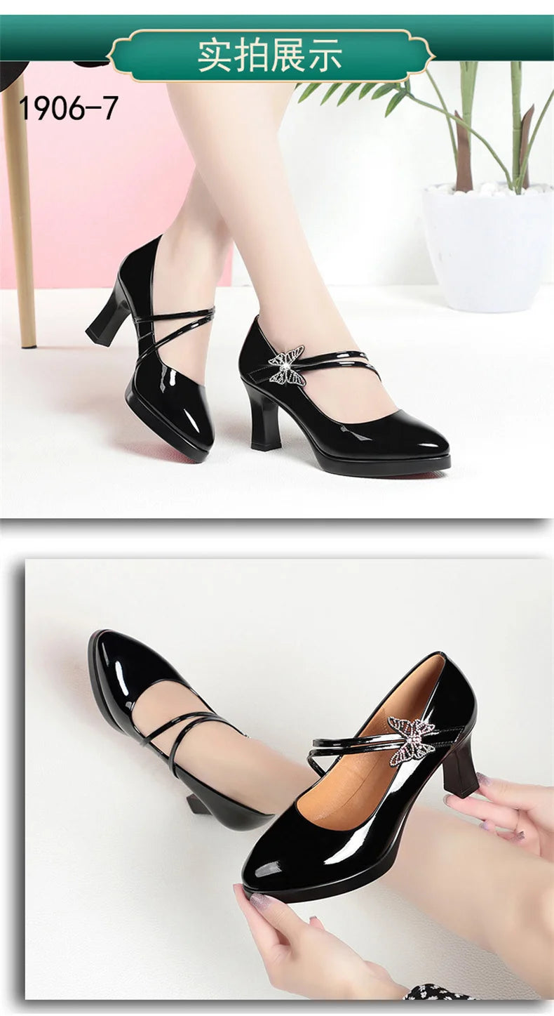 Women's Microfiber Round-Toe Thin Heel Pumps – Bridal Wedding Dance Party Shoes (5–8 cm / 2.0–3.1 in Heel)