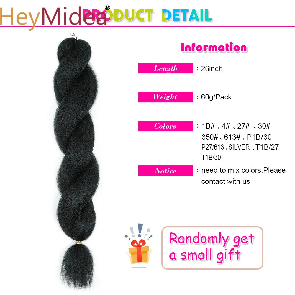 Crochet Kinky Curly Ombre Marley Braiding Hair – Synthetic Yaki Straight, 26 in (66 cm), ~60 g