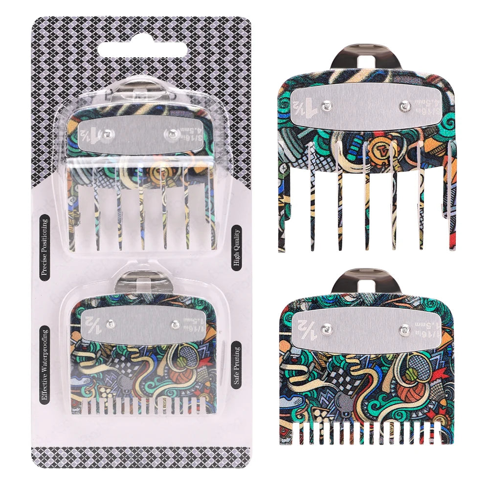 Barber Grade Stainless Steel Clipper Guide Comb Set 2/3/4-Pack Universal Fit Professional Trimmer Accessories