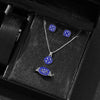 Luxury Cube Jewelry Set – Women's Necklace, Earrings & Ring Trio, Elegant Gift for Valentine's Day & Christmas