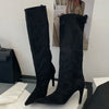 Eilyken Street Style Knee-High Pointed Toe Women's Boots — Thin High Heels, Winter Long Booties