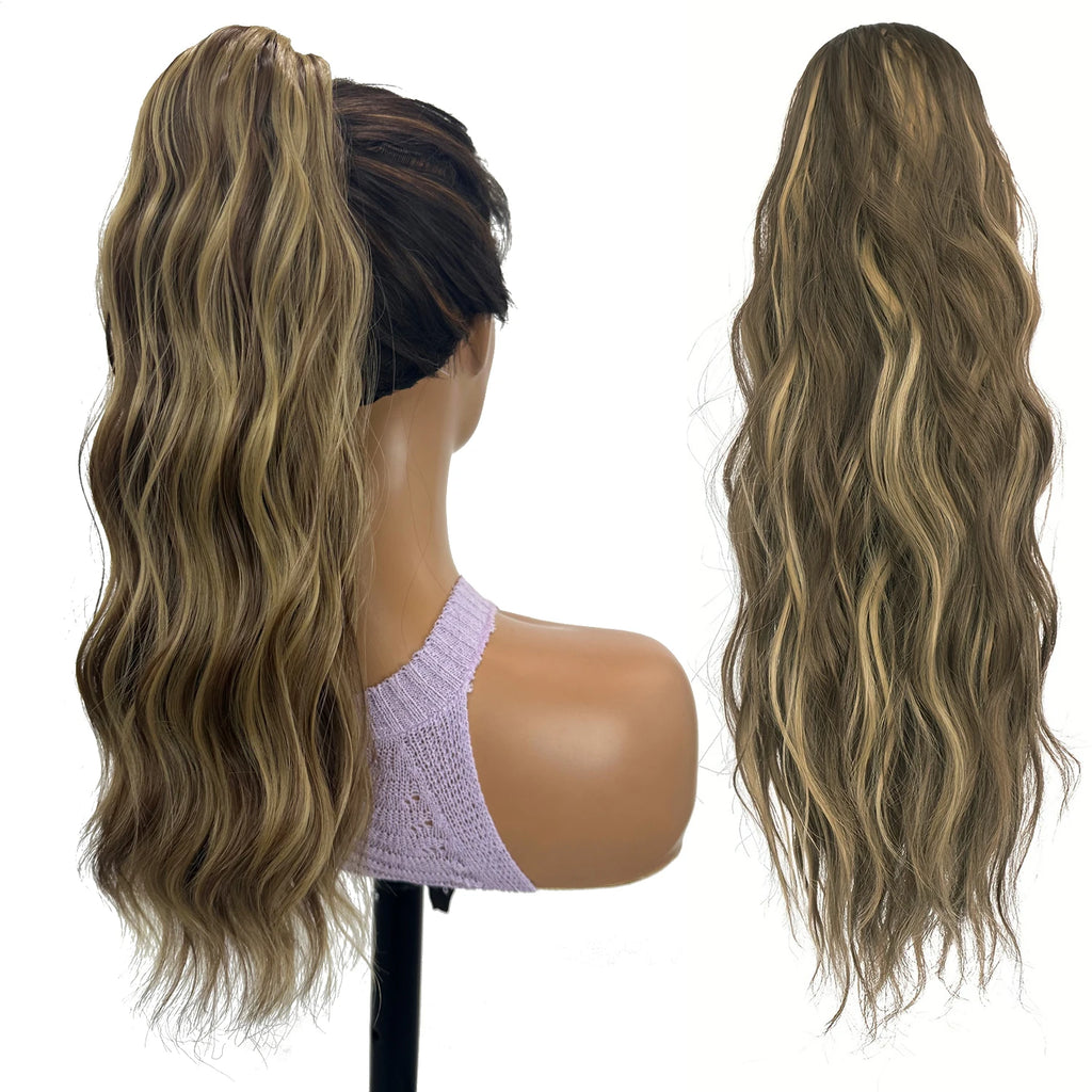Wavy Drawstring Ponytail Extension 18 in (45 cm) Clip-In Synthetic High-Temp Fiber Hairpiece