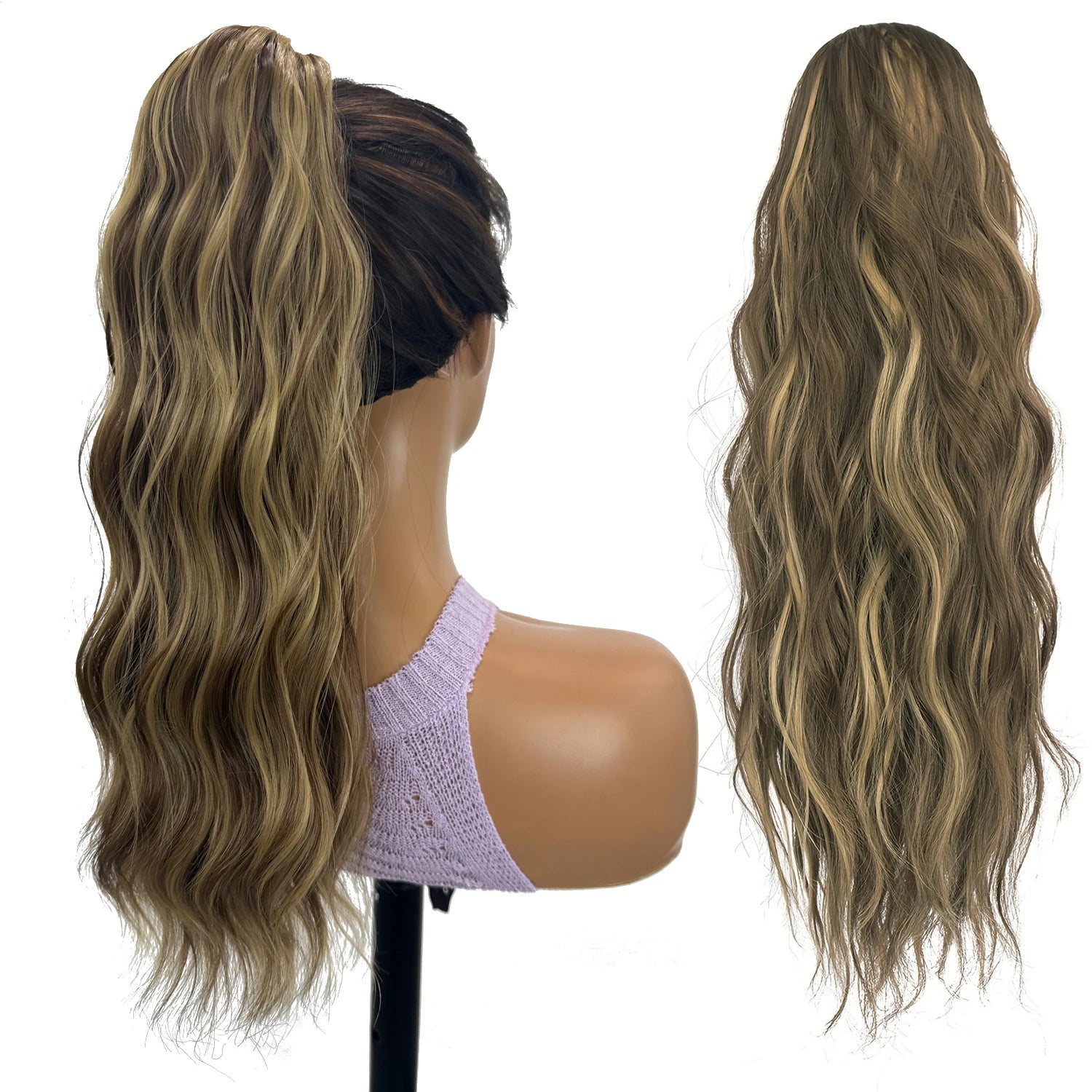 Wavy Drawstring Ponytail Extension 18 in (45 cm) Clip-In Synthetic High-Temp Fiber Hairpiece