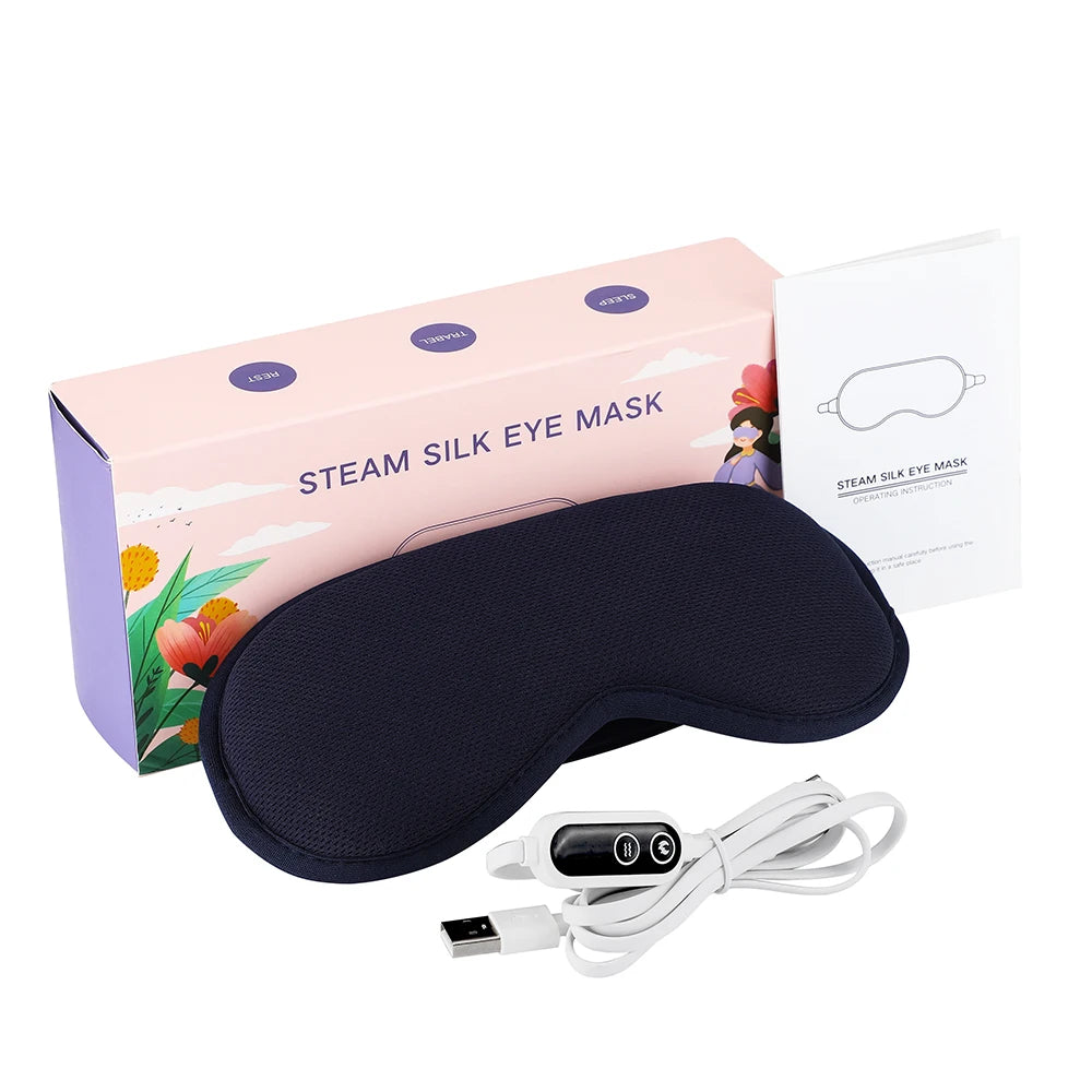 Electric Heated Eye Massager – Hot Compress & Vibration Eye Mask for Eye Strain, Dark Circles & Better Sleep