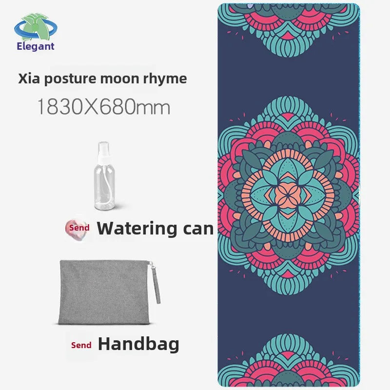 Suede Chamois Yoga Mat 183 x 68 cm (72 x 26.8 in) - Portable Foldable Non‑Slip Exercise Mat for Yoga, Dance & Jump Rope