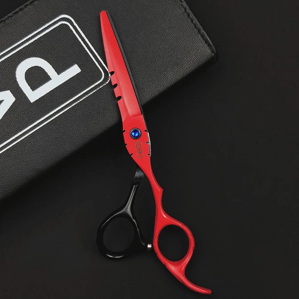 6.0 Inch (15.2 cm) Professional Japanese 440C Hairdressing Scissors Set – 28-Tooth Thinning Shears, Adjustable Ergonomic Salon Barber