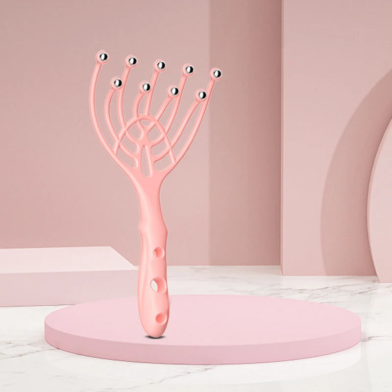 Handheld Scalp Massager - 9/12-Claw Stainless Steel Head & Neck Roller with 9-Finger Steel Ball