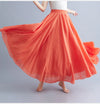 Women's Linen Cotton Ankle-Length Maxi Skirt Elastic Waist Pleated Boho Beach Vintage