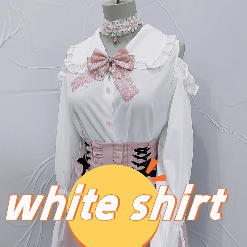 Kawaii Jirai Kei Lolita Y2K Peter Pan Collar Blouse Long Sleeve Cute Japanese-Style Aesthetic Top