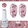 Glitter Gel Nail Polish 15ml Soak-Off UV/LED Base & Top Coat, 321 Colors