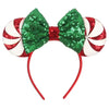 Mickey Mouse Sequin Ear Headband - Disney Princess Bow Hairband for Women, Girls & Kids, Party Cosplay