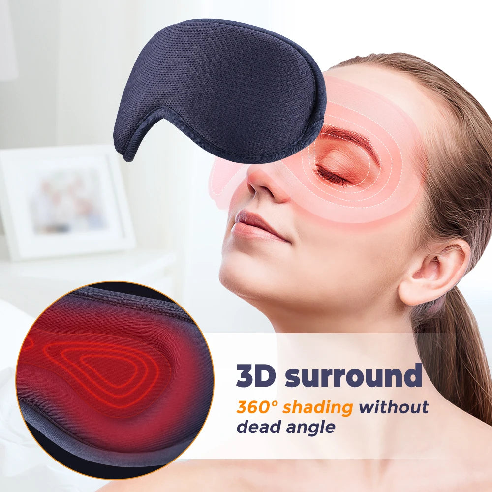 Hot Compress Steam Eye Mask — Electric 3D Vibration Massage, Constant Temperature & 15-Min Smart Timer, Type-C Rechargeable