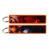 Anime Embroidered Keychain Double-Sided Key Fob 3 x 13 cm (1.2 x 5.1 in) for Backpacks Cars Motorcycles Gift
