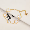 Adjustable Gold-Plated 316L Stainless Steel Clover Flower Bracelet — Five-Leaf Petal Charm for Women, Hypoallergenic Gift