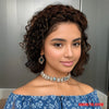 13x4 Lace Front Chocolate Brown Short Bob Pixie Cut Deep Curly Human Hair Wig 180% Density Pre-Plucked Hairline