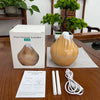 350ml (11.8 oz) Wood Grain Ultrasonic Essential Oil Diffuser & Humidifier, USB, Remote Control, 7-Color LED