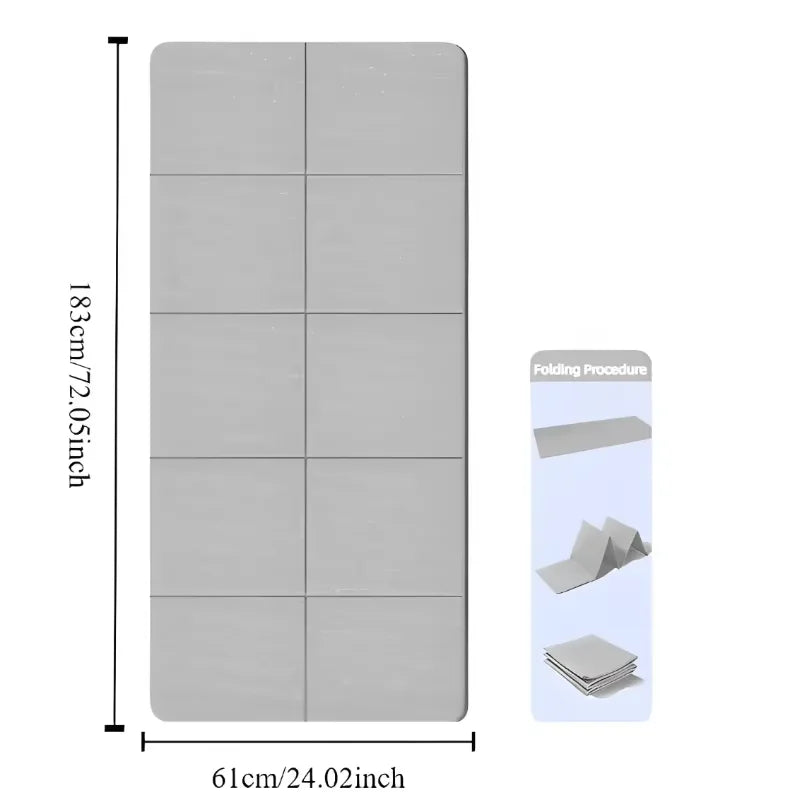 Foldable TPE Travel Yoga Mat – 183 x 61 cm (72 x 24 in), 5 mm Double-Sided Non-Slip for Pilates & Workouts