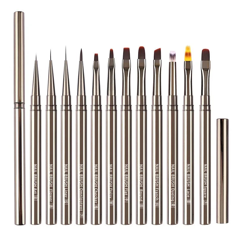 Professional Nail Art Liner Brush Set — Striping & Detailing Pens, 6–25 mm (0.24–0.98 in) Tips