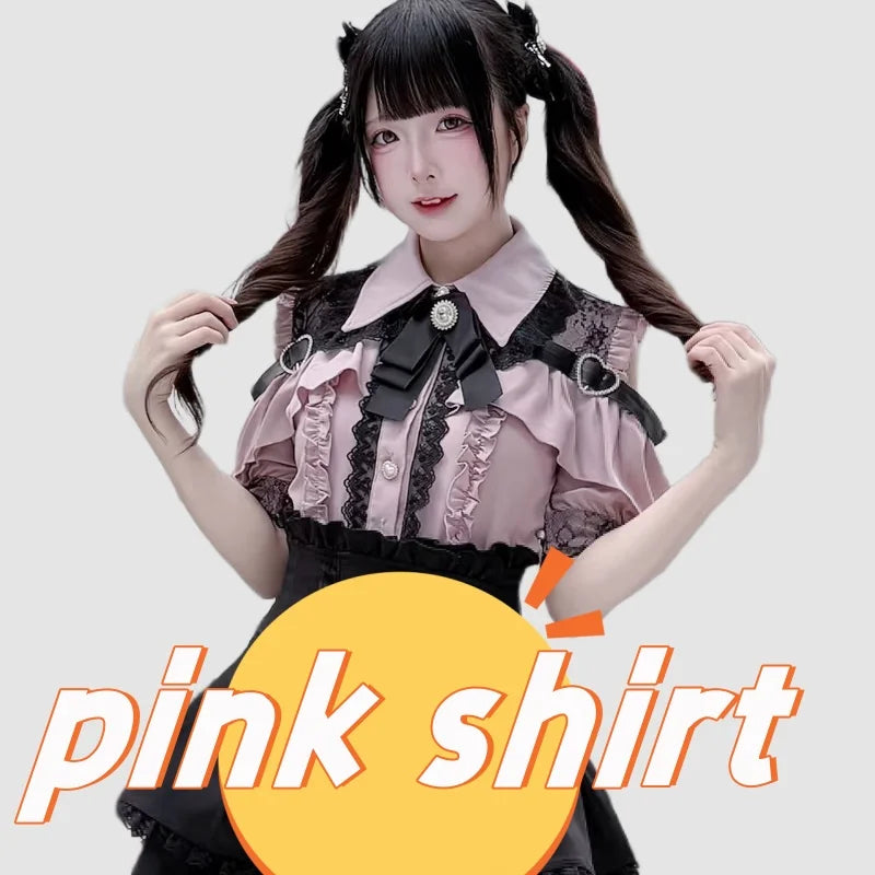 Kawaii Jirai Kei Lolita Y2K Peter Pan Collar Blouse Long Sleeve Cute Japanese-Style Aesthetic Top