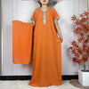Women's Summer Kaftan Abaya – Loose Muslim Prayer Robe with Scarf, Traditional African & Islamic Dress