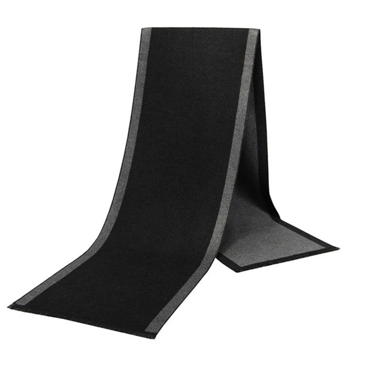 Men's Cashmere-Feel Scarf 180 x 31 cm (71 x 12 in) Plaid Stripe Pashmina Shawl Warm Winter