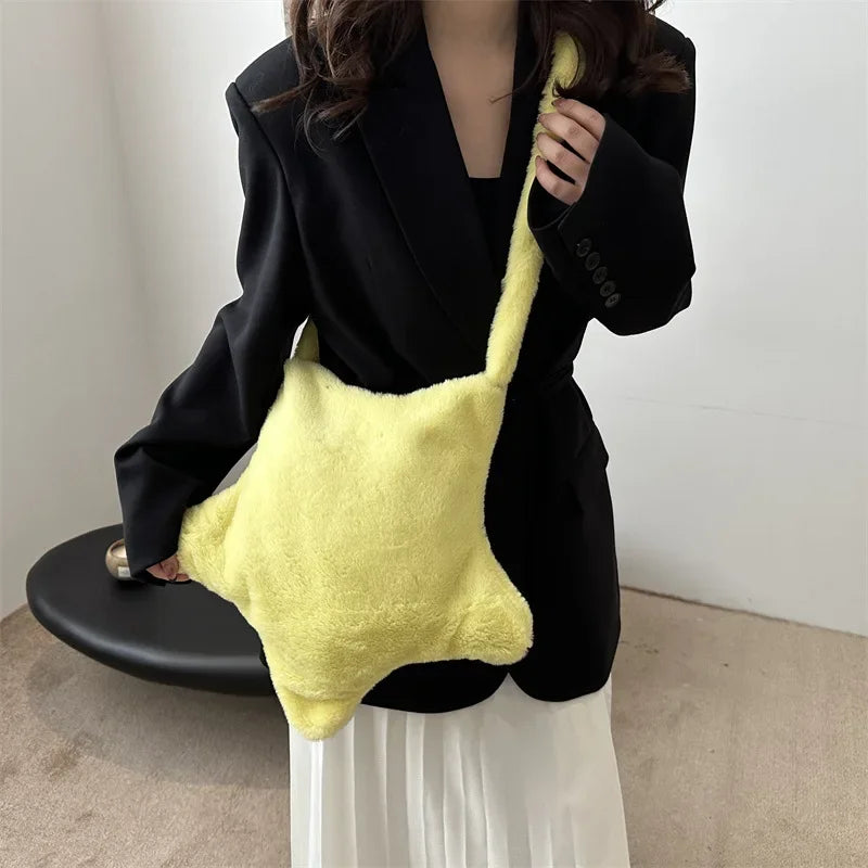 Large Faux Fur Leopard Tote Bag 17in (43cm) – Plush Shoulder & Adjustable Crossbody Bag for Women, Zipper Closure