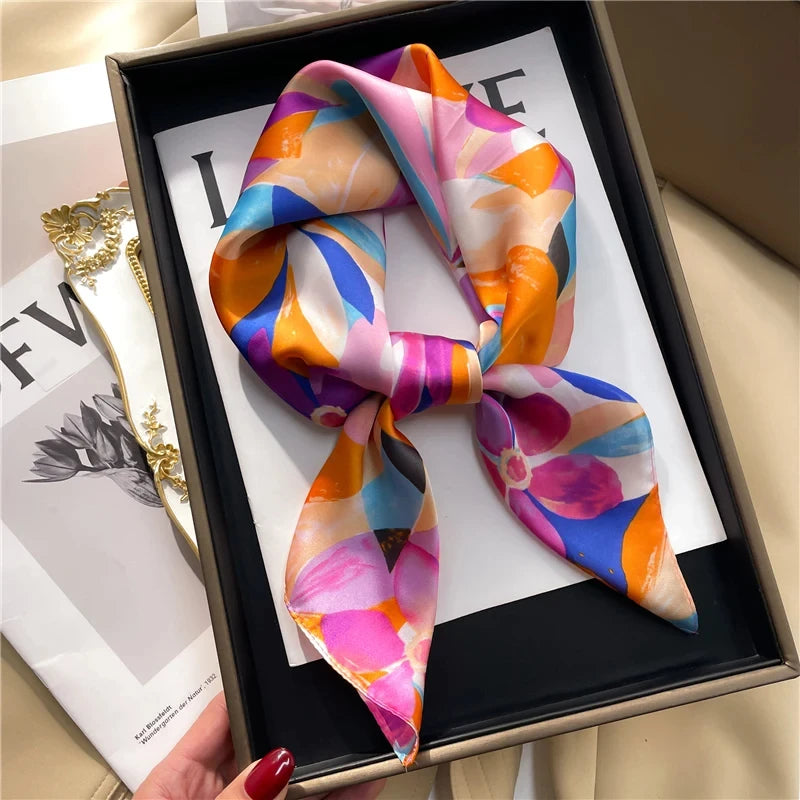 Luxury Satin-Look Square Scarf 70 x 70 cm (27.6 x 27.6 in) – Women's Hijab, Neck & Hair Wrap