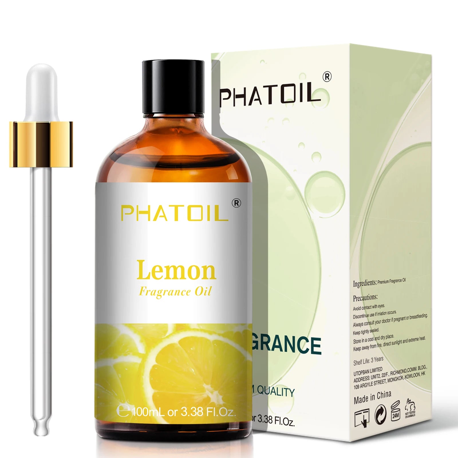 PHATOIL 100ml (3.4 fl oz) Fragrance Oil — Coconut, Peach, Blueberry, Mango, Apple, Banana, Grape, Lemon for Diffusers, Soap & Candle Making