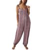 Women's Summer Floral Cami Jumpsuit - Tie-Up Spaghetti Strap Sleeveless Loose Ankle-Length Romper