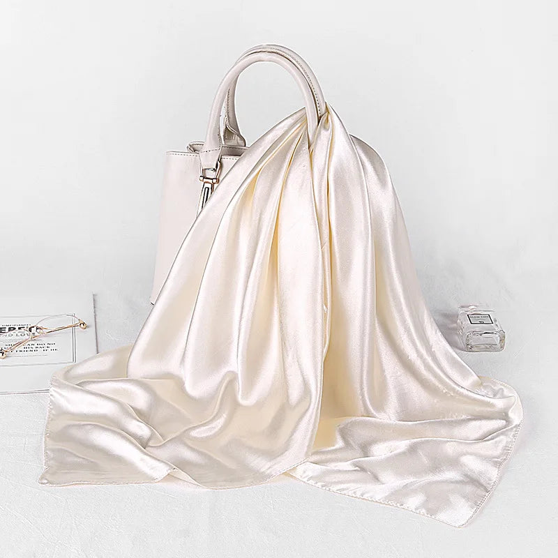 35.4 x 35.4 in (90 x 90 cm) Satin Square Scarf – Women's Polyester Hijab, Headscarf, Shawl & Bandanna