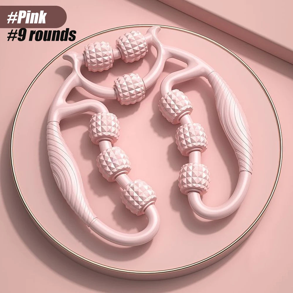 12-Wheel Manual Leg & Body Massage Roller – Full-Coverage Thigh, Calf & Arm Muscle Relief