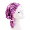 Women Satin Pre-tied Turban Newly Paisley Pattern Muslim Headband Soft Flexib Hair Scarf Chemo Cap Leadies Head Wrap Bandana