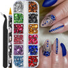 Mini Caviar Beads Nail Art 12-Grid Gold and Silver Micro Ball Charms 0.5–3mm (0.02–0.12in) with Magnetic Picker Pen