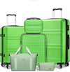 6-Piece Hardside Spinner Luggage Set with TSA Lock – Cream White (20in/51cm, 24in/61cm, 28in/71cm + Travel Bags)