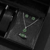 Luxury Cube Jewelry Set – Women's Necklace, Earrings & Ring Trio, Elegant Gift for Valentine's Day & Christmas
