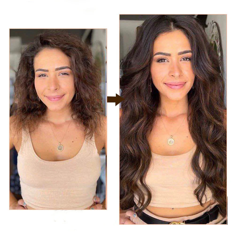 Seamless Clip-In Human Hair Extensions 8-Piece 120g Brazilian Remy Straight 16-26 in (41-66 cm)