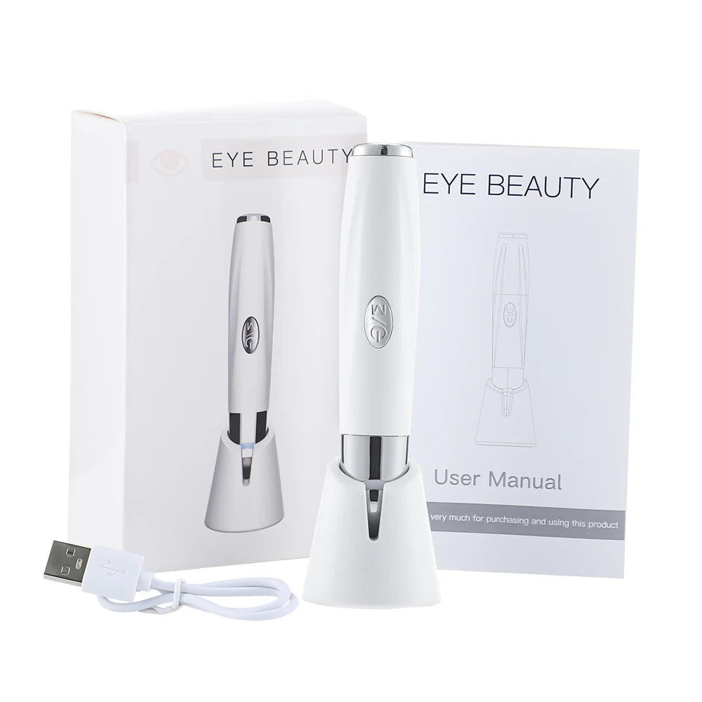 Rechargeable Micro Vibration Eye Massager — LED IPL Eye Beauty Device for Dark Circles, Puffiness & Eye Bags (USB-C, Portable)