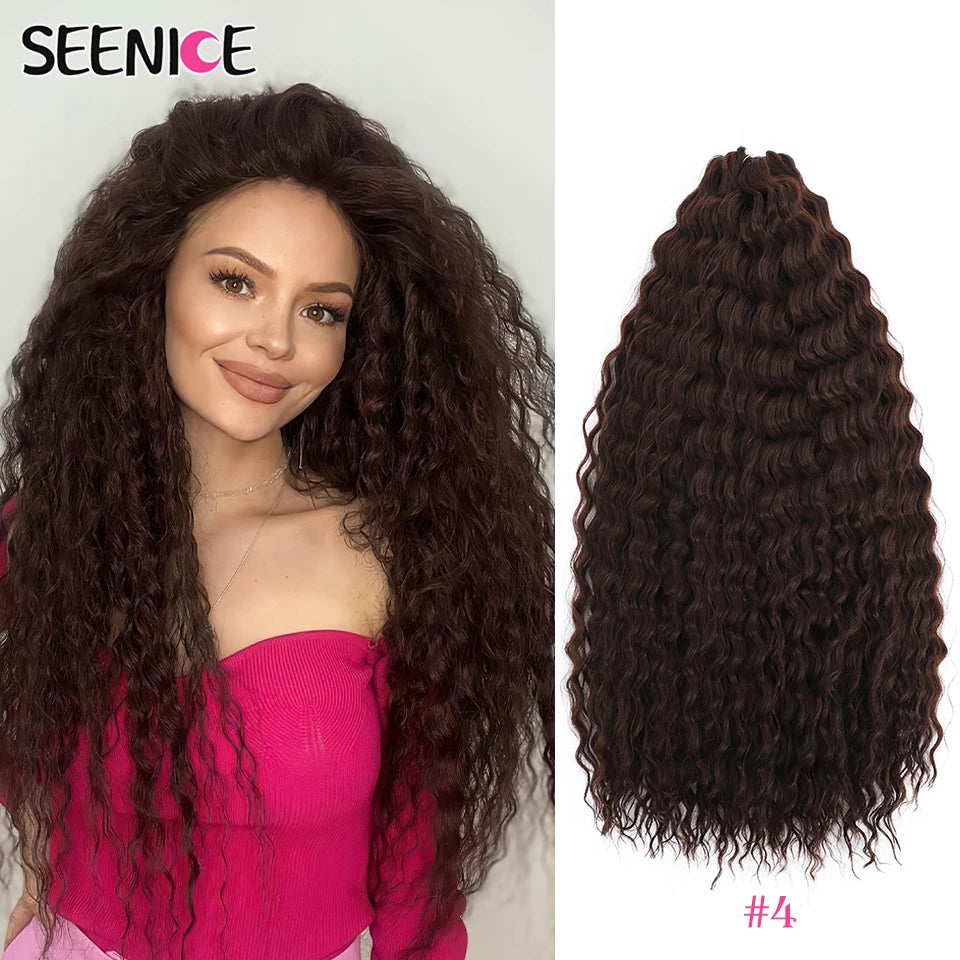 Ariel Water Wave Twist Crochet Braids – Ombre Synthetic Deep Wave Hair Extensions, 22 Inch (55 cm)