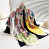 90 x 90 cm (35 x 35 in) Twill Silk-Feel Square Scarf – Women’s Luxury Tree Print Head Scarf, Shawl, Hijab, Bandana
