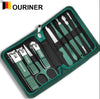 Professional 7-18 Piece Stainless Steel Manicure & Pedicure Set with Travel Case - Portable Nail Care Kit