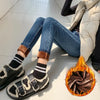 Women's High-Waist Fleece-Lined Skinny Jeans, Warm Stretch Velvet Denim Pencil Pants