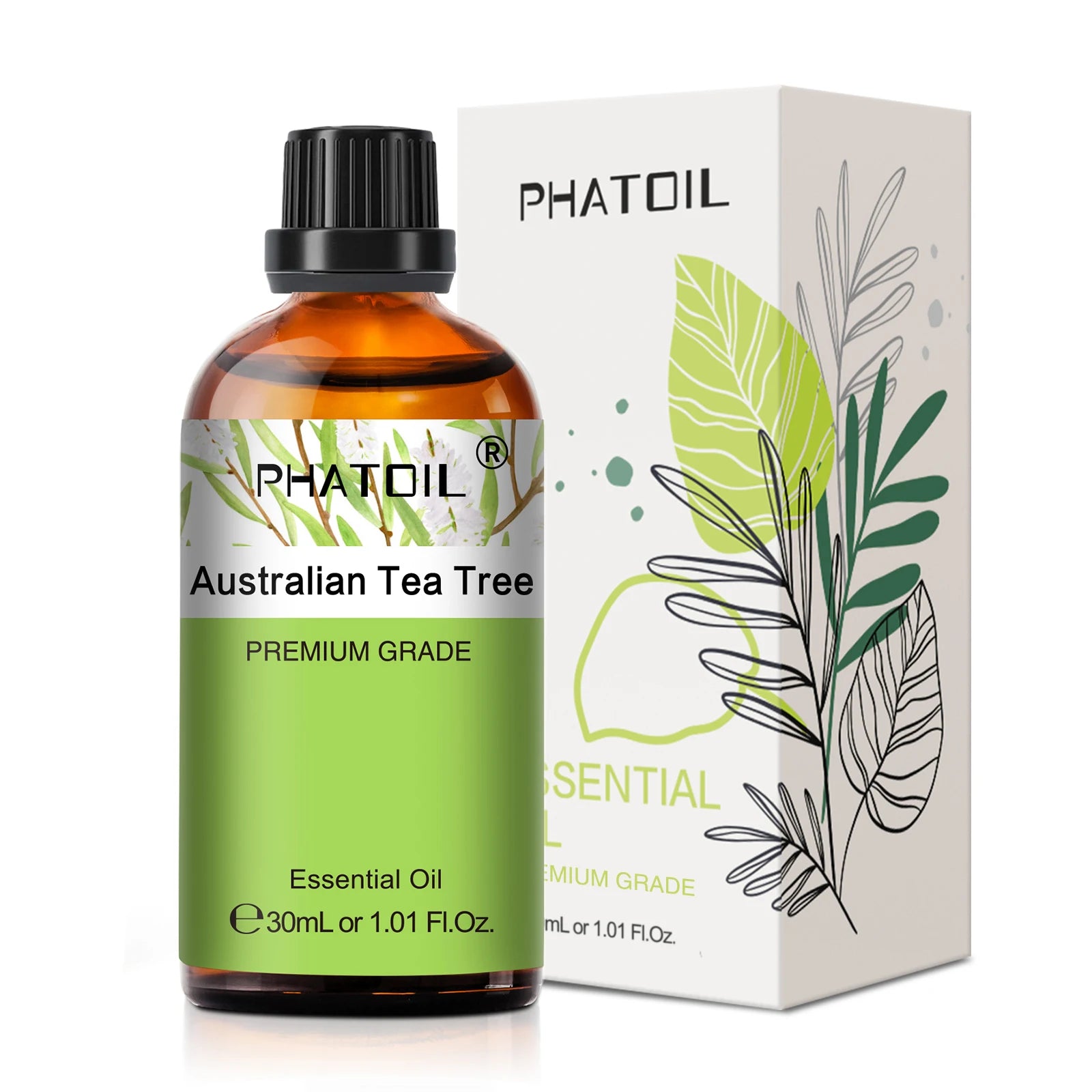 PHATOIL 30ml (1.01 fl oz) Essential Oils – Lavender, Peppermint, Vanilla, Tea Tree, Eucalyptus for Aromatherapy, Diffusers & Candle Making