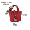 Mini Leather Basket Bag Keychain - Cute Round Pendant Handbag for Bluetooth Earbuds & Small Items