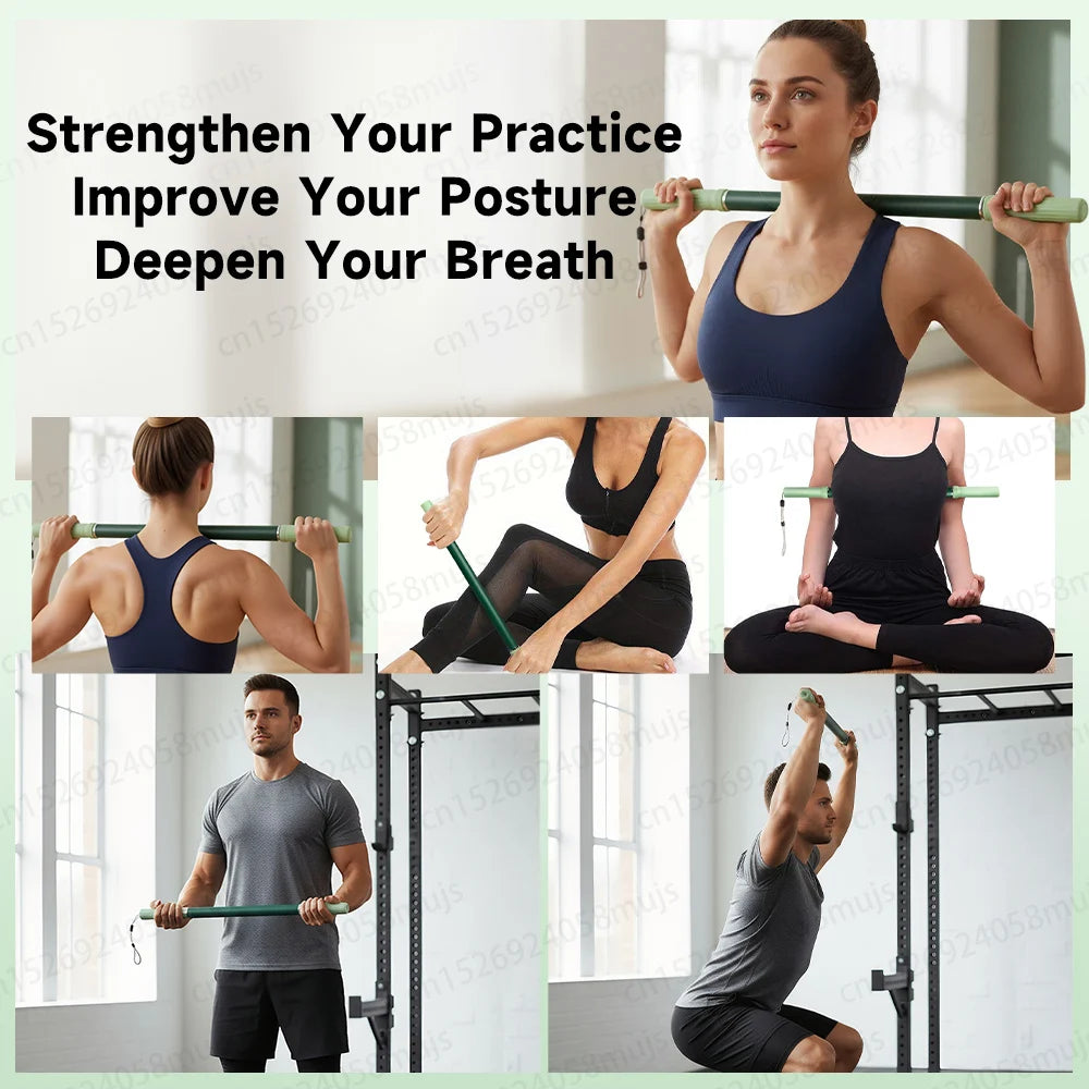 Stainless Steel Myofascial Massage Roller Bar - Yoga Fascia Stick for Leg Stretching & Muscle Release