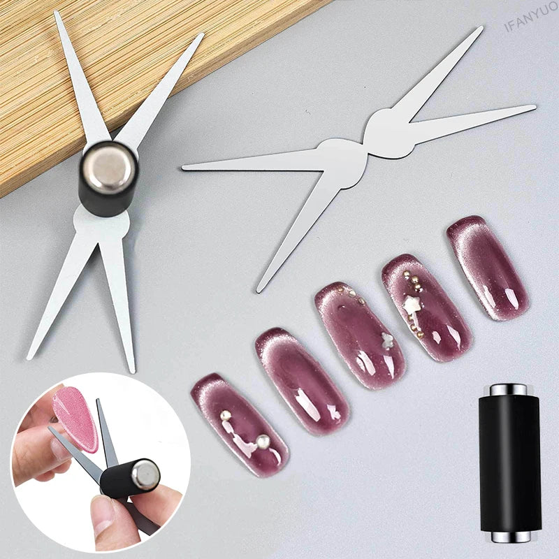 Y-Shaped Double-Head Cat Eye Nail Magnet 1/2-Pack French-Style DIY Magnetic Gel Polish Tool