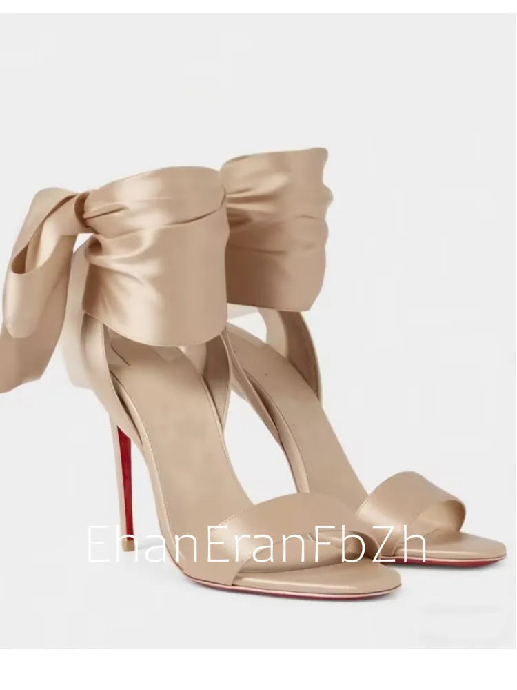 Women's Ankle Strap Stiletto Sandals 8 cm (3.15 in) High Heels Microfiber Wedding & Party Shoes