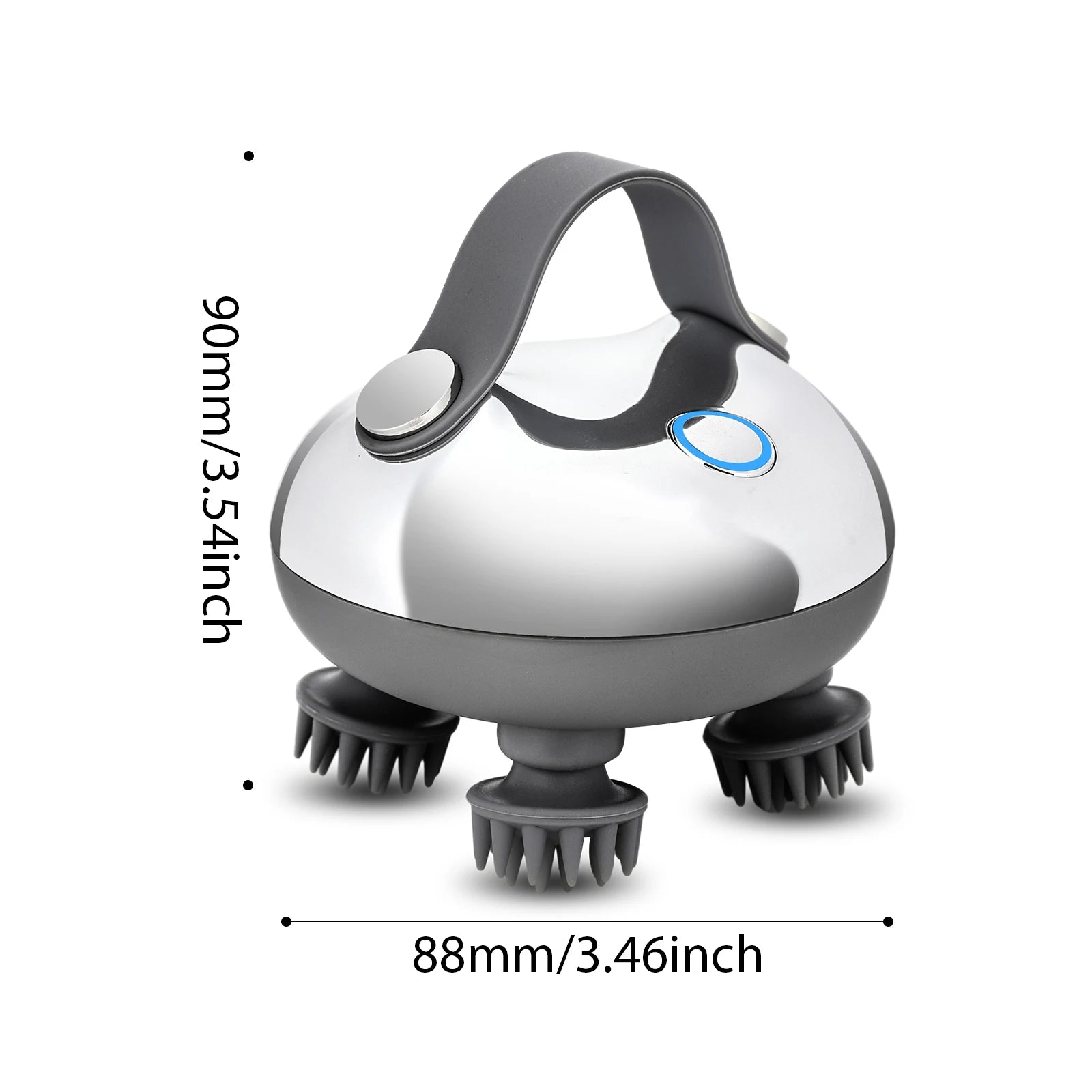 Electric Scalp Massager with 8 Silicone Heads - 3 Modes, IPX7 Waterproof USB Type-C Rechargeable for Hair Growth & Stress Relief